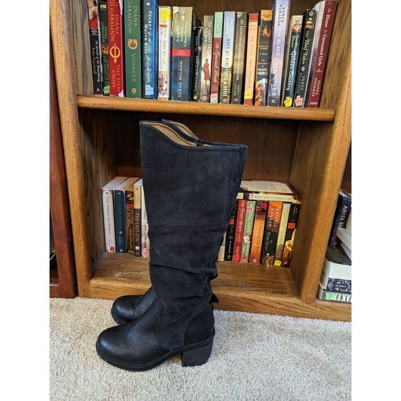 Caterpillar Shoes - CAT Footwear black leather Penelope knee high slouch leather boot sz 7